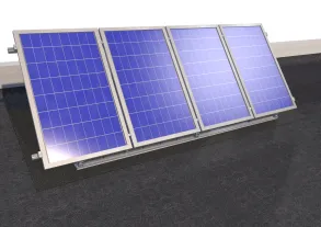 ALUVARIO SOLAR: Hochkant auf Dreieckständer mit Beschwerung und Solarmodulen